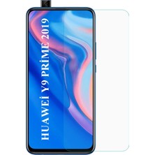 Elixem Huawei Y9 Prime 2019 Uyumlu 9H Düz Şeffaf Ekran Koruyucu Temperli Cam