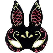 Tuncel Store Siyah Kırmızı Gold Tavşan Maskesi