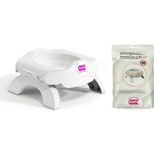 Okbaby Bebek Banyo Seti Roady Eğitici Oturak & Klozet Adaptörü K. Beyaz & Roady Disposable Bez Seti 30'lu