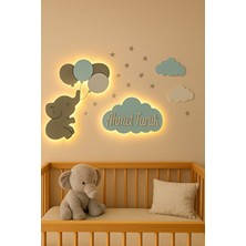 Işıklı Toplar Türkiye Çocuk Odası Dekoratif Ahşap Bulut Gece Lambası Ledli Aydınlatma