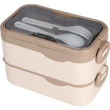 Noki Çift Katlı 1350 ml Lunch Box Paslanmaz Çelik Sızdırmaz Kapaklı Yemek Kabı