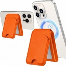Alstrap iPhone  11 12 13 14 15 16 Uyumlu Katlanabilir Manyetik Pu Deri Kartlık Cüzdan Stand Özellikli