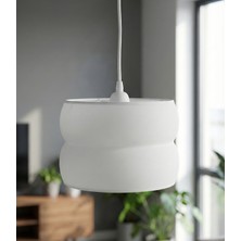 Lumikraft Loom | Pinterest Tarzı Modern Dokulu Beyaz Sarkıt Avize (22 Cm) | Bioplastik Özel Tasarım E27