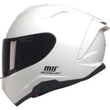 Kuzey Motor Kuzeymotor Mts X340 Beyaz Fullface Kask (Siyah Camlı)