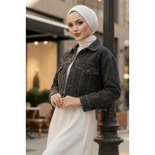 İlkimay.com Cepli Kısa Kot Ceket 1669 - Antrasit