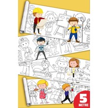 Meslekleri Tanıyalım Kariyer Dev Boyama Kağıdı Boyama Rulosu Büyük Boy 5 Metre