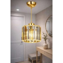 Bohem Aydınlatma Modern Gold(Altın) Kristal Sarkıt Avize Koridor Antre Uyumlu Şeffaf