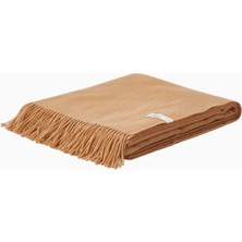 Cashmere Blanket, Camel Checker Stripe Kaşmir Battaniye