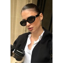 Lunas Siyah Güneş Gözlüğü Oval 2024 Yeni Sezon Popüler UV400 / Ren Eyewear