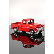  1955 chevrolet stepside kırmızı kamyonet çek bırak metal model oyuncak araba 12 cm
