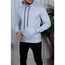 Nisanca  Trend Clothıng Basic Unisex Kanguru Cepli Kapüşonlu Sweatshirt Hoodie Sweat- Regular Fit- Kışlık Içi Polarlı