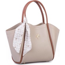 Nas Bag Kadın Fularlı El ve Omuz Çantası Kum Taba Lopez