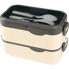 Noki Çift Katlı 1350 ml Lunch Box Paslanmaz Çelik Sızdırmaz Kapaklı Yemek Kabı