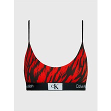 Calvin Klein Kadın Unlined Düz Kırmızı Bralet Dokuma Kumaş ile Rahat ve Şık Tasarım