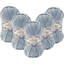 Alize 5 Adet Velluto Kadife El Örgü İpliği 428 Orta Gri %100 Mikropolyester Özellikli