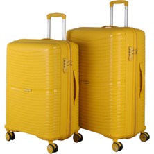 MÇS V379 Aura Y.üretim Pp Valiz 65 cm + 75 cm Siyah Set
