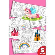 Unicorn Magic Tek Boynuzlu At Dev Boyama Kağıdı Boyama Rulosu Büyük Boy 5 Metre