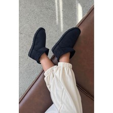 Milaya Shoes Mini Ince Taban Içi Tüylü Kışlık Kadın Bot Ayakkabı