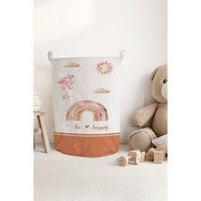 Talia Home Gökkuşağı Be Happy Desenli Çocuk Odası Kirli Veya Oyuncak Sepeti TLAS-327
