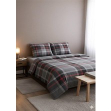 More Home  Çift Kişilik Yorgan Kılıfı + Yastık Kılıfı  (Çarşafsız) Ekose Desen