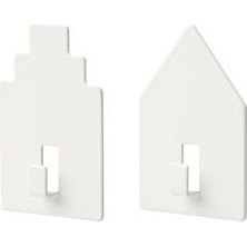 IKEA 2 Parça Tıppvagn 2 Adet Yapışkanlı Çelik Kanca, Beyaz Metal Beyaz