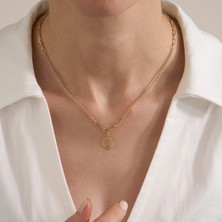 Gold Marley 14 Ayar Aura Halka Altın Kolye