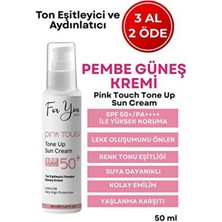 For You Gold Pink Touch Aydınlatıcı Ton Eşitleyici Yüz Güneş Kremi SPF 50 Tüm Cilt Tipleri İçin