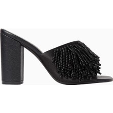 Myriade 120, El Işçiliği Boncuk Detaylı Lüks Deri Topuklu Mule