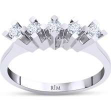 0.35 Karat Laboratuvar Pırlanta Beştaş Yüzük