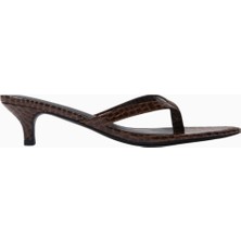 Ginza 55 Kahverengi Kroko Desenli Vegan Deri, El Yapımı Şık ve Zarif