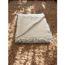 Tekstilize Müslin 7 Kat Çizgili Tek Kişilik Yatak Örtüsü 180X260 (%100 Pamuklu)