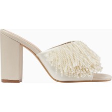 Myriade 120, El Işçiliği Boncuk Detaylı Lüks Deri Topuklu Mule