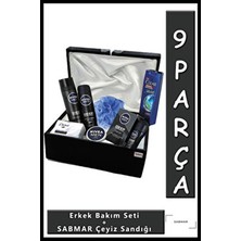 Nivea Damat Bohçası Nişan Bohçası Erkek Bakım Seti - Sabmar Damat Çeyiz Sandığı Siyah 2022018TS