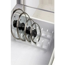  1 adet tencere kapağı organizeri - 6 bölmeli tencere kapak dolap ıçi düzenleyici kapak düzenleyicisi