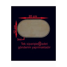 Asude Hediyelik Ahşap Krem 6 Adet Oval Bambu Tepsi Örgü Plakası Supla Delikli Altlık Tığ Taban Işi Sepet Tabanı