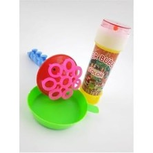 Borazan Şekilli Üflemeli Köpüklü Çoklu Baloncuk Yapma Oyuncak Seti Mavi Eğlenceli Tasarım ile