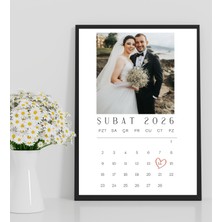 Rosa Art Kişiye Özel Tarihli Takvim , Fotoğraflı Anı Takvimi Ahşap Çerçeveli Tablo, Yıldönümü Dostluk Tablosu