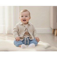 Baby Hola Pilot Tavşan Baskılı Müslin Kumaş Erkek Bebek Üçlü Takım Set Babyhola