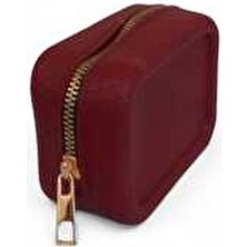 Bavella Silikon Aromatik Kokulu Kare Küçük Makyaj Çantası - El Cüzdanı Bordo