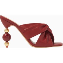 Camelia Lys 100, Boncuk Işlemeli Topuklu Deri Mule