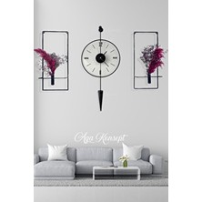 Aga Konsept Vip Set 3'lü Siyah Masippi Nano Abs Kırılmaz Göbek, Modern Dekoratif Duvar Saati