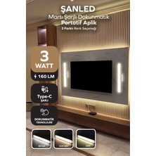 Şarjlı Mıktantıslı Işık Micro USB Kablosuz LED 3 Farklı Işık Martı Aplik -1-2-4- 8-10 Adet