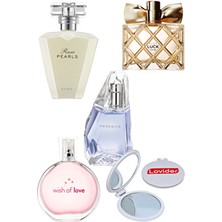 Avon Kadın Parfüm Seti; Rare Pearls + Wish Of Love + Perceive + Luck + Lovider Cep Aynası
