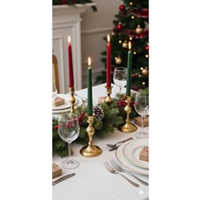  home yılbaşı özel 2 adet metalik kırmızı- 2 adet metalik yeşil şamdan mumu