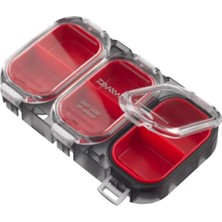 Daiwa Su Geçirmez 11*6.7*1.1cm 3 Bölmeli Balıkçı Kutusu Red Smoke