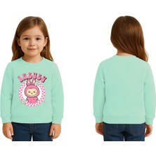 Sedirli Unisex Labubu Baskılı Çocuk Swaetshirt 3 Iplik Şardonlu