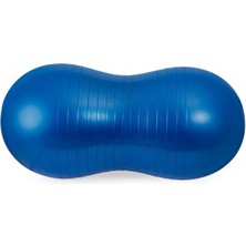 Bundeba Fıstık Pilates Topu 75 cm Mavi Renkli Pompa Hediyeli Tekil Kullanım İçin Denge Sağlayıcı