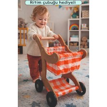 Elizi Ahşap Ahşap Oyuncak Bebek Arabası Mdf
