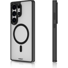 Galaxy S25 Ultra Kılıf M-Safe Özellikli Cam Arka Yüzey Tpu Youngkit Gemstone Seri Kapak Siyah-Şeffaf