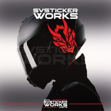 Dragon Ejder Kask Sticker Tüm Kasklar Uyumlu Tek Yön 1 Adet
